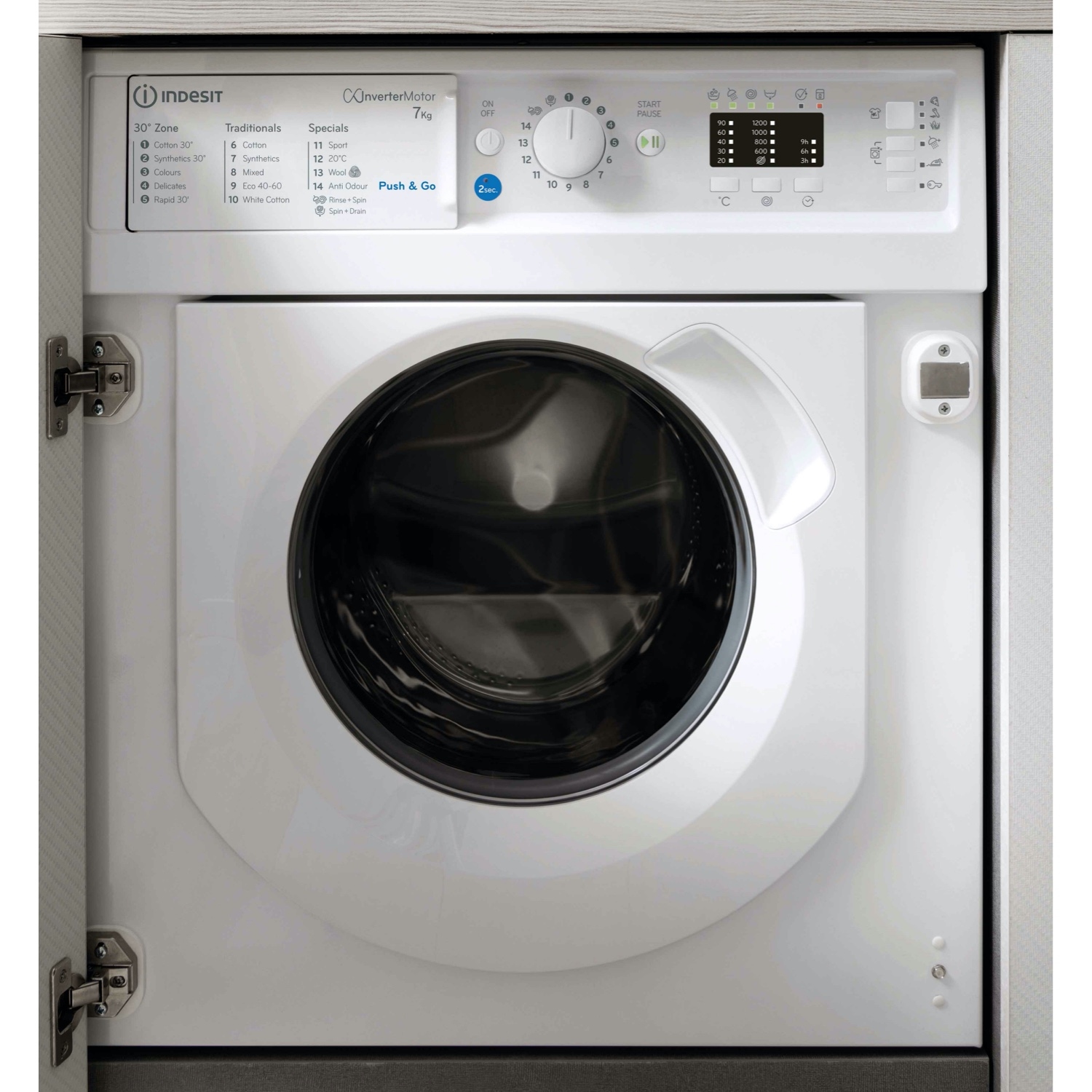 Indesit BIWDIL75125UKN 7kg/5kg 1200 Spin Integrated Washer Dryer - White - 0
