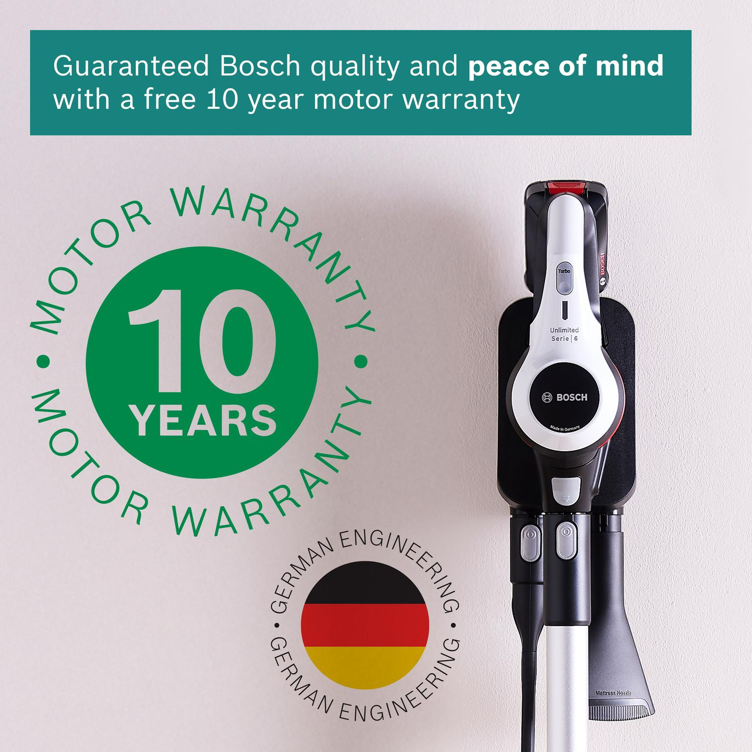 Bosch BCS612GB Unlimited Serie 6 ProHome Cordless Vacuum Cleaner - 30 Minute Run Time - White - PLUS Additional Battery full image