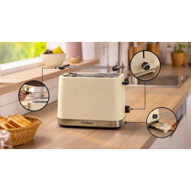 Bosch TAT4M227GB 2 Slice Toaster - Cream - 8