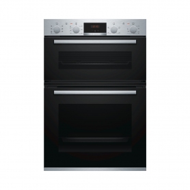 Bosch MBS533BS0B 59.4cm Built In Electric Double Oven with 3D Hot Air - Stainless Steel - 0