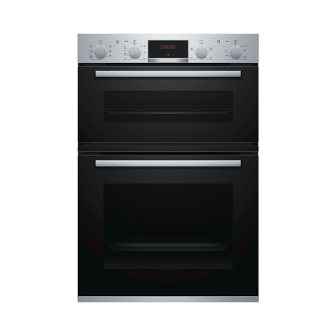 Bosch MBS533BS0B 59.4cm Built In Electric Double Oven with 3D Hot Air - Stainless Steel