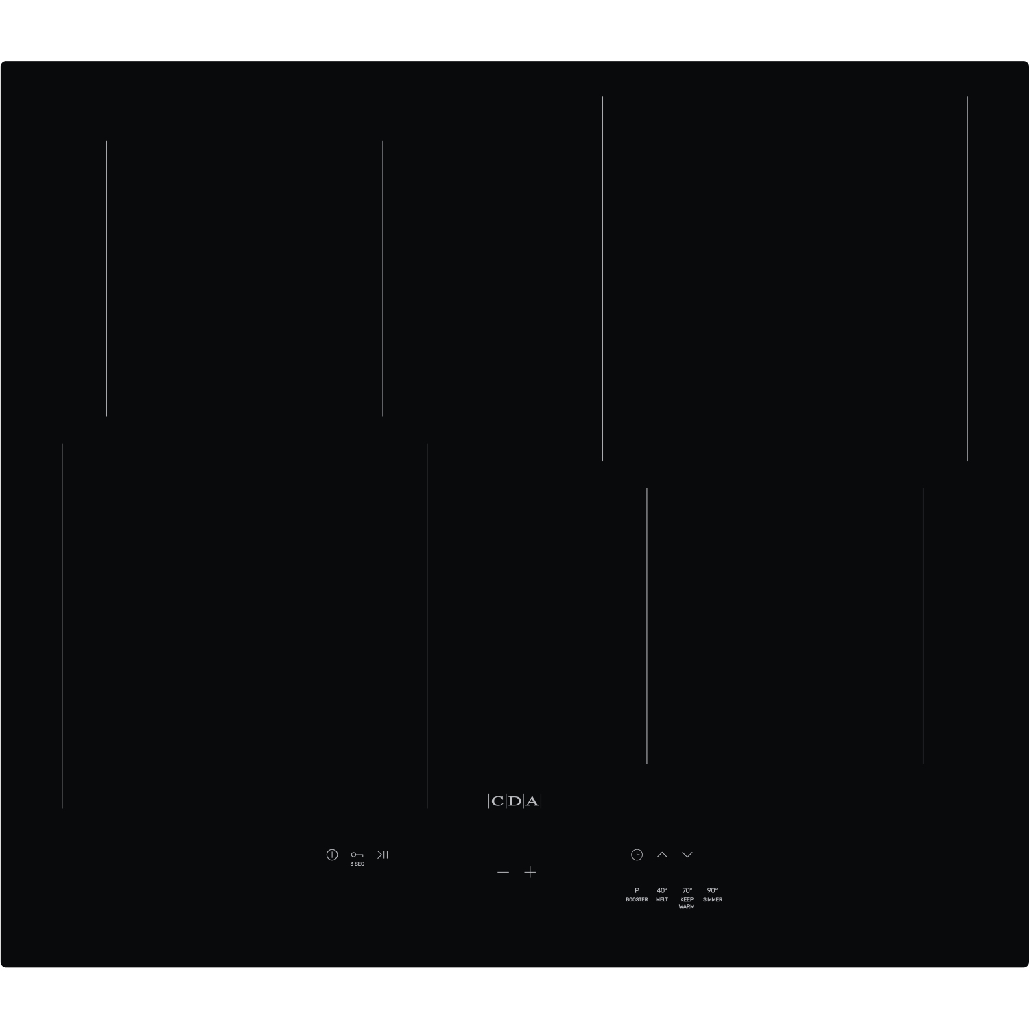 CDA SC223BLKIT 59.5cm Built In Electric Single Oven with 59.2cm Induction Hob - Black full image