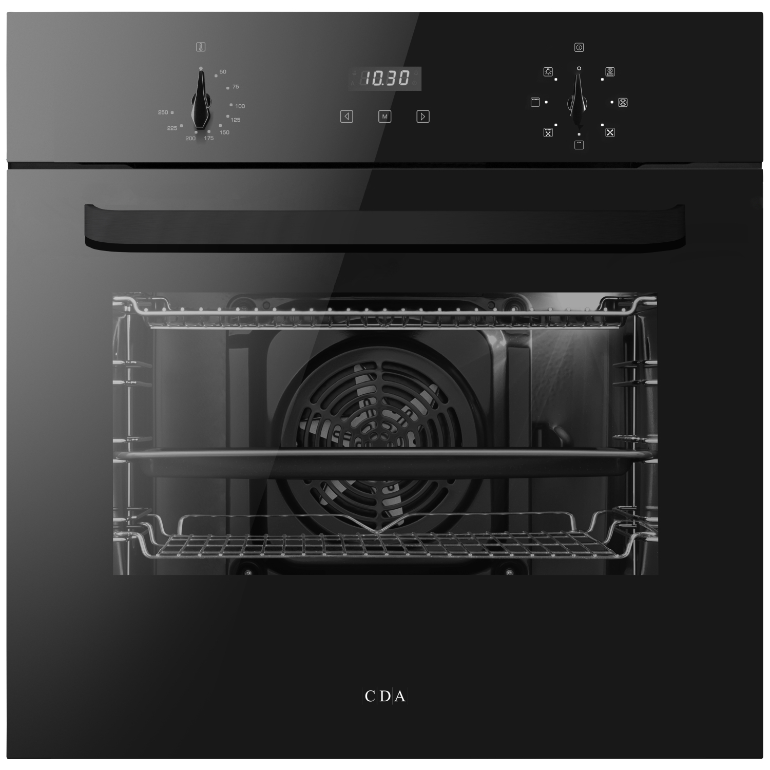 CDA SC223BLKIT 59.5cm Built In Electric Single Oven with 59.2cm Induction Hob - Black full image
