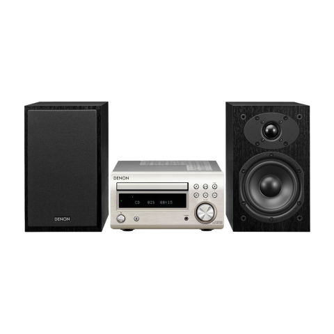 Denon D-M41DAB Mini HiFi System with Speakers - Silver