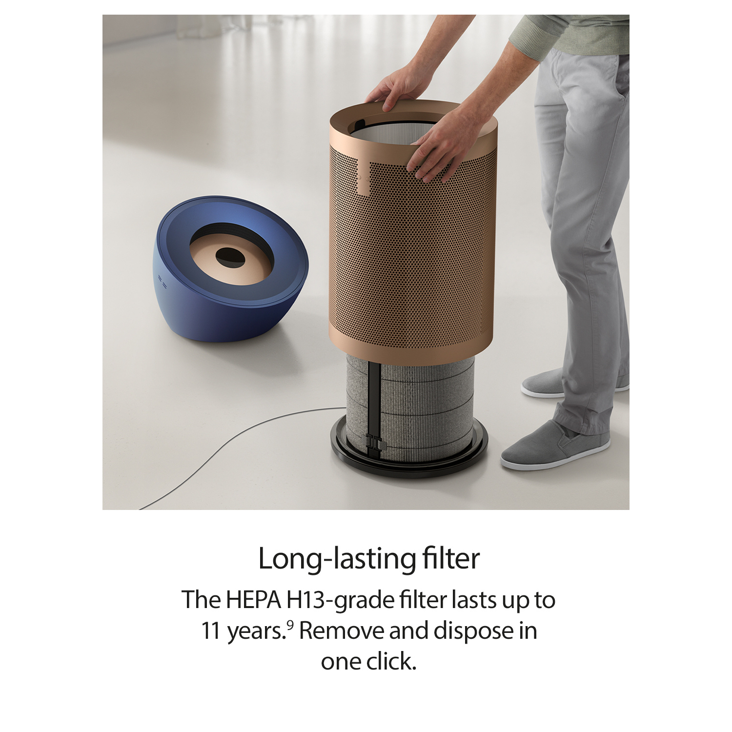 Dyson BP04 (545814-01) Purifier Big+Quiet Formaldehyde Fan - Prussian Blue / Gold full image
