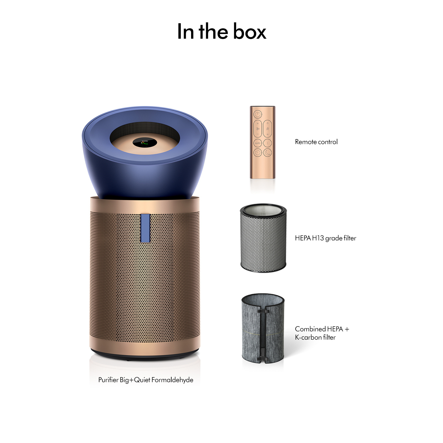 Dyson BP04 (545814-01) Purifier Big+Quiet Formaldehyde Fan - Prussian Blue / Gold full image