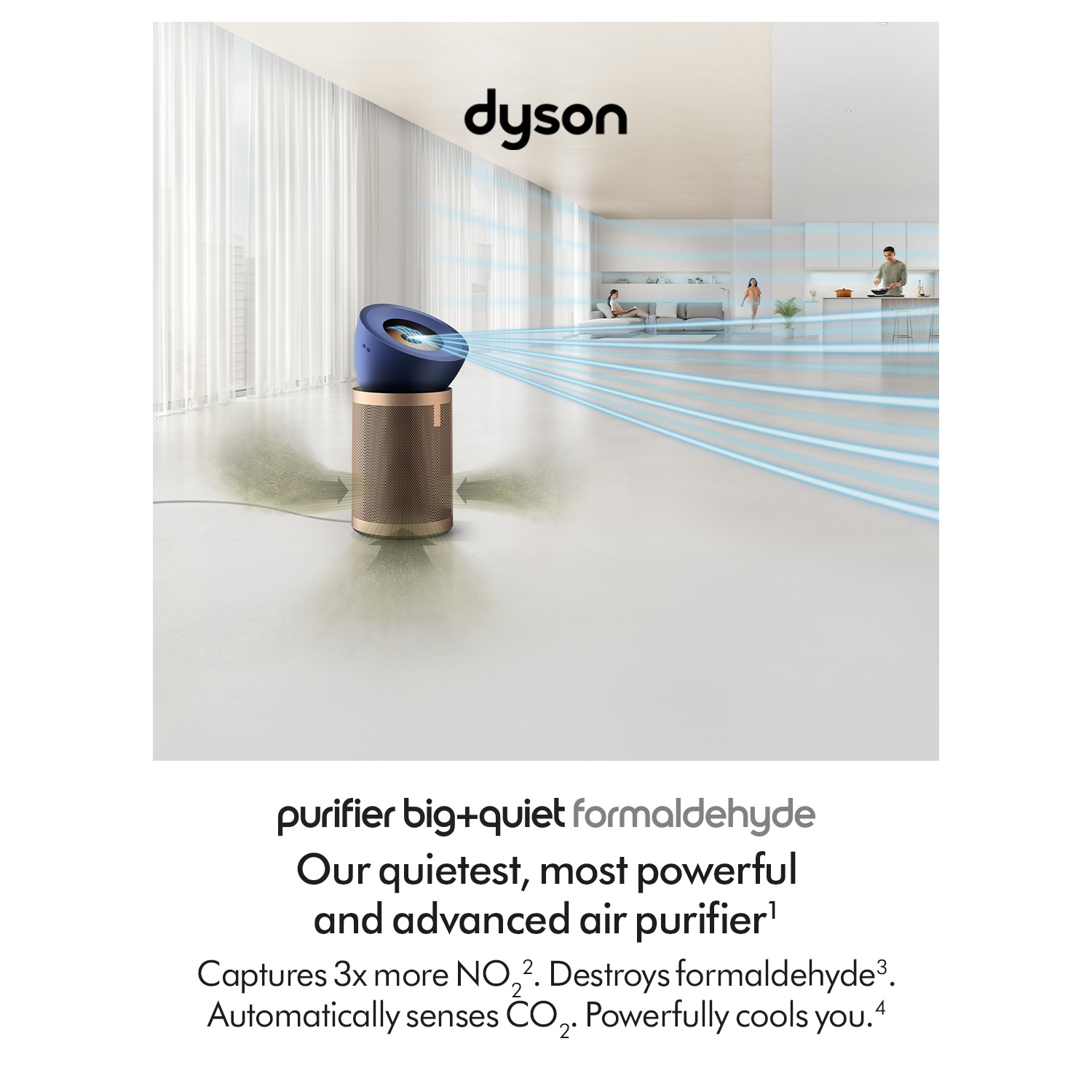 Dyson BP04 (545814-01) Purifier Big+Quiet Formaldehyde Fan - Prussian Blue / Gold full image