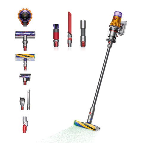 Dyson V12-2023KIT Detect Slim Absolute Cordless Vacuum Cleaner with Cleaning Accessory Kit - 60 Minutes Run Time - Yellow/Nickel
