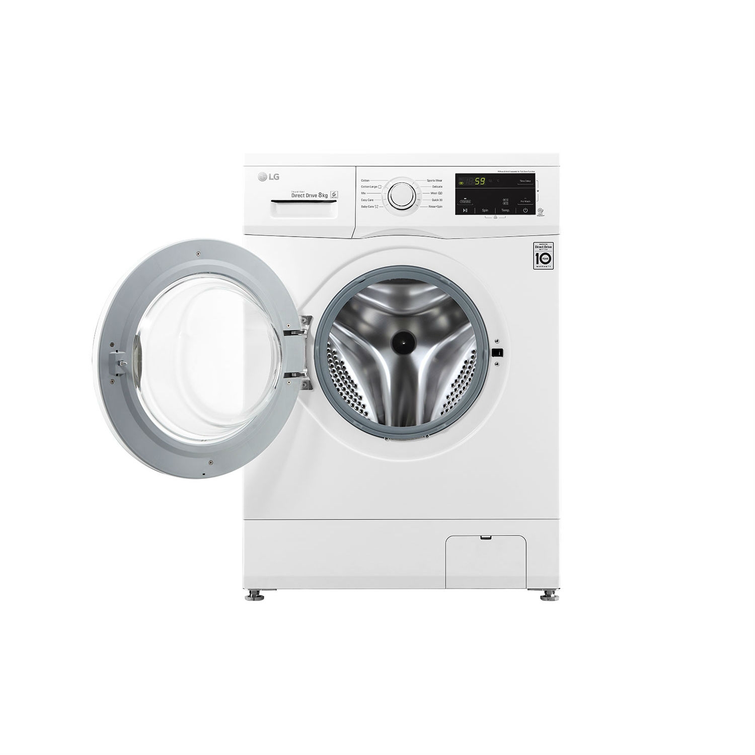 LG ELECTRONICS 8 kg 1400 Inverter Direct Drive Washing Machine - WHITE - A+++-30% Energy Rated - 3
