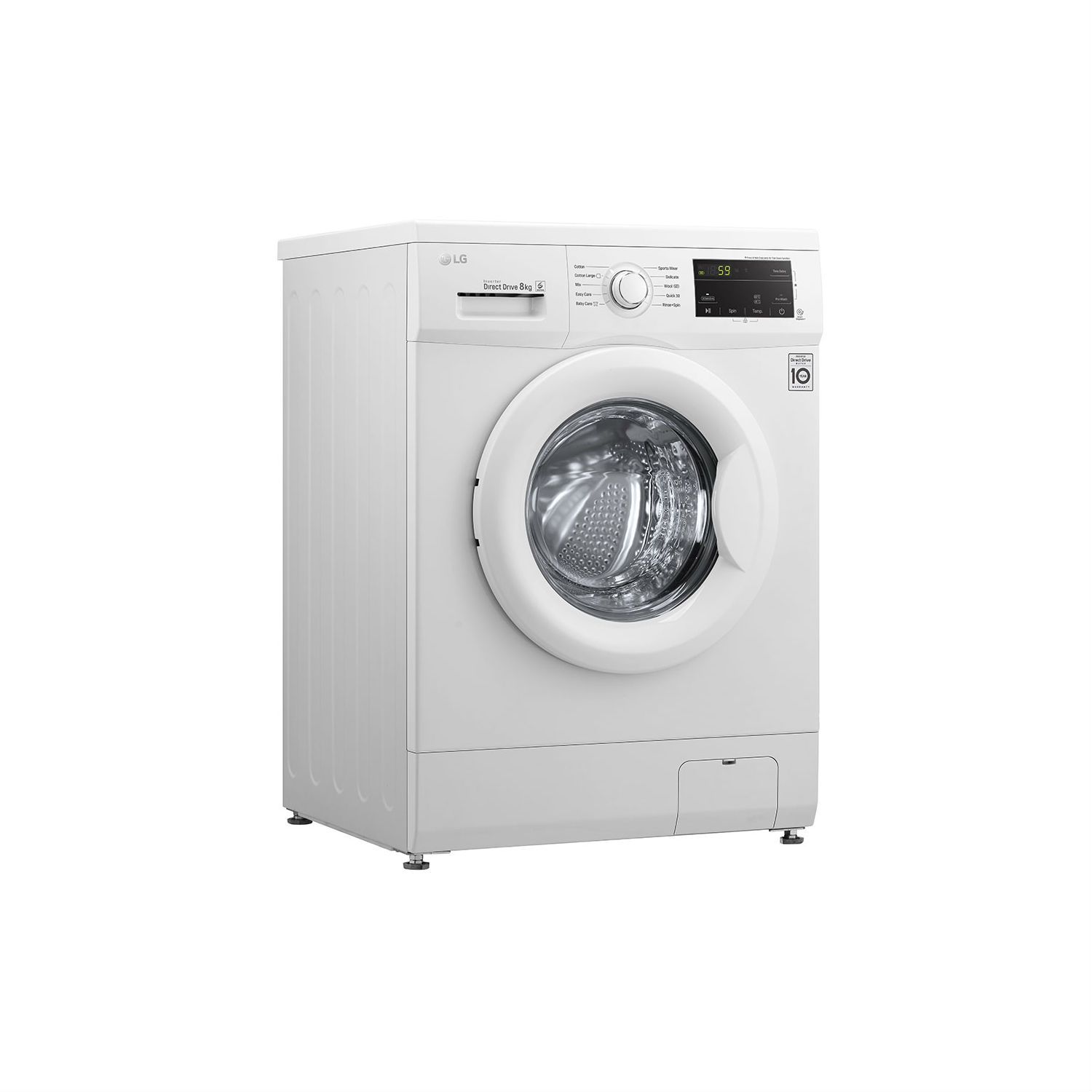 LG ELECTRONICS 8 kg 1400 Inverter Direct Drive Washing Machine - WHITE - A+++-30% Energy Rated - 2