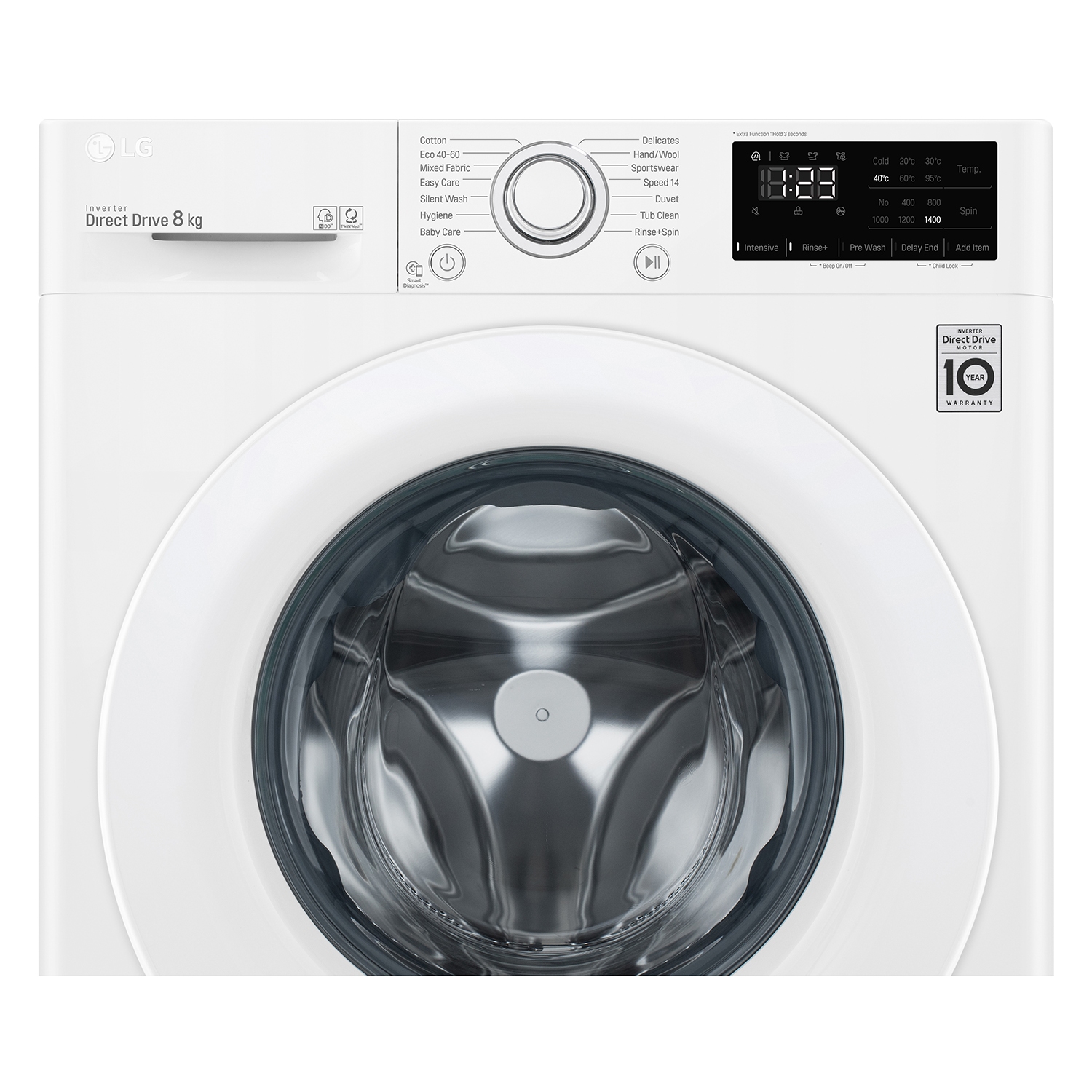 LG F4V308WNW 8kg 1400 Spin Washing Machine with 6 Motion Direct Drive - White - 6
