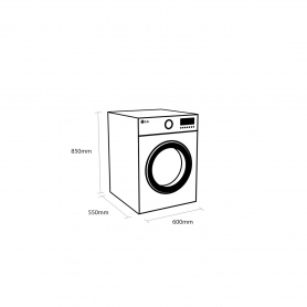 LG F4V308WNW 8kg 1400 Spin Washing Machine with 6 Motion Direct Drive - White - 5