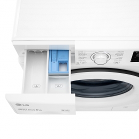 LG F4V308WNW 8kg 1400 Spin Washing Machine with 6 Motion Direct Drive - White - 1