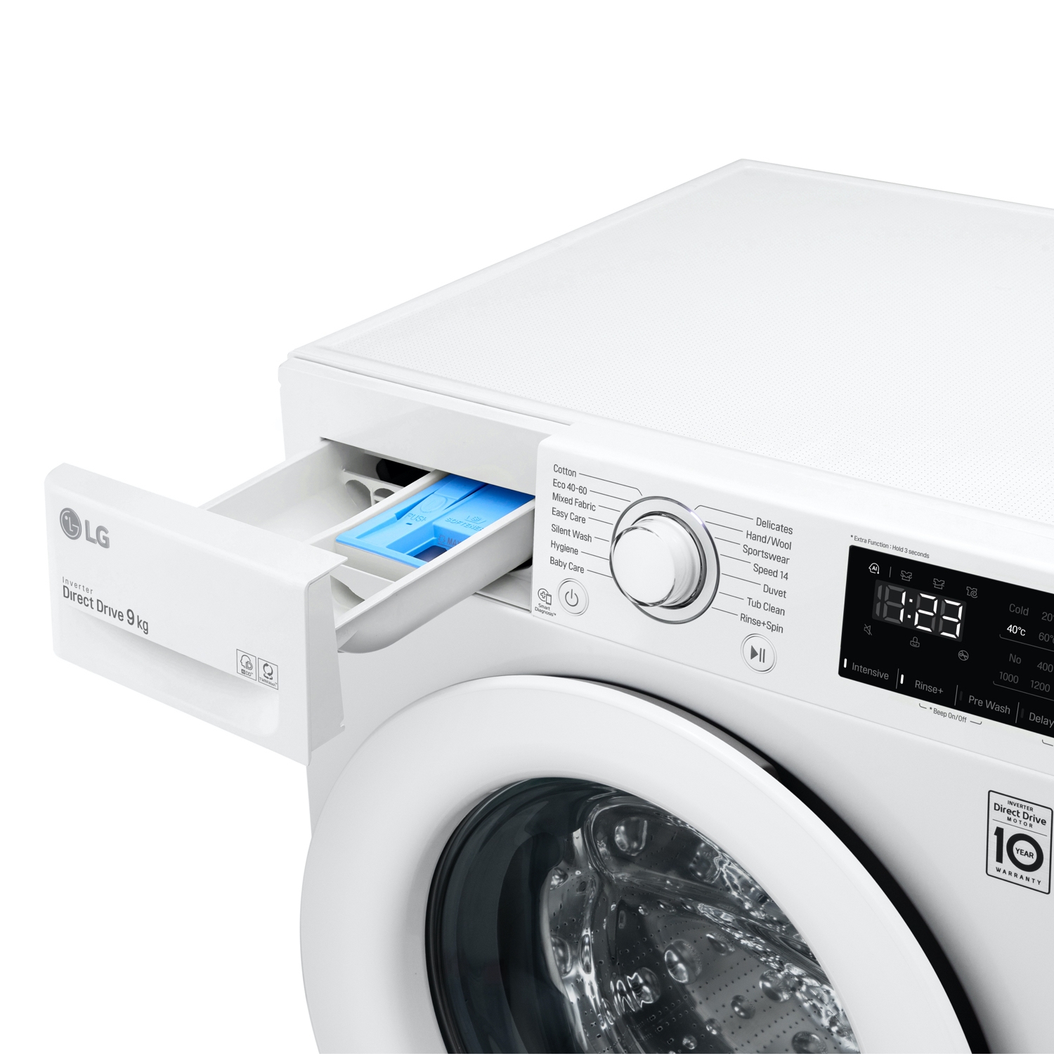 LG F4V309WNW 9kg 1400 Spin Washing Machine - White - 5
