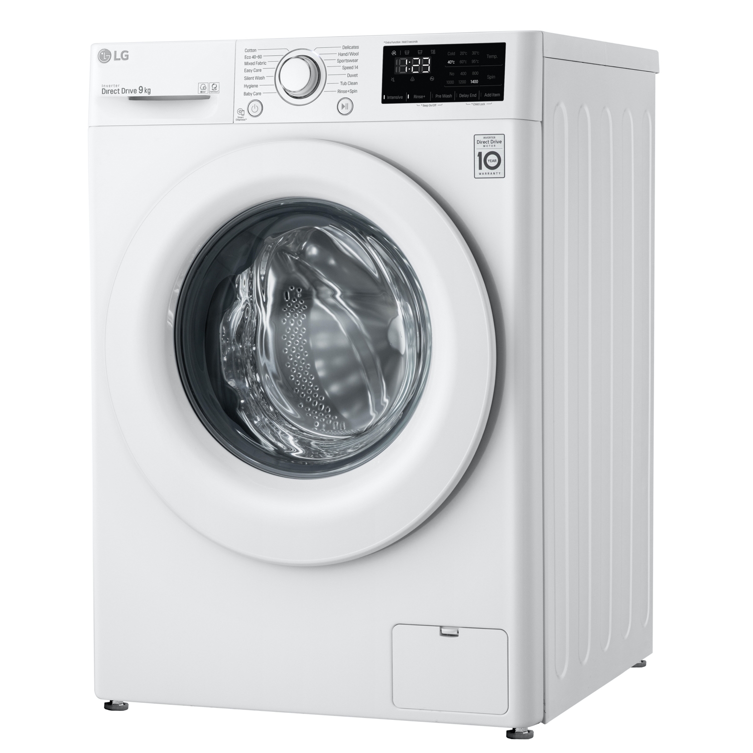 LG F4V309WNW 9kg 1400 Spin Washing Machine - White - 0