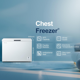 Fridgemaster MCF297E - 297 Litres Chest Freezer - White - 2