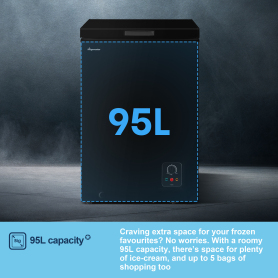 Fridgemaster MCF96EB 95L Freestanding Chest Freezer - Black  - 10