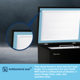 Fridgemaster MCF96EB 95L Freestanding Chest Freezer - Black  - 7