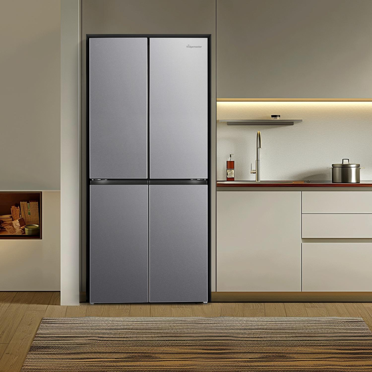 Fridgemaster MQ79395ES 79.4cm 65/35 Total No Frost American Fridge Freezer - Silver full image