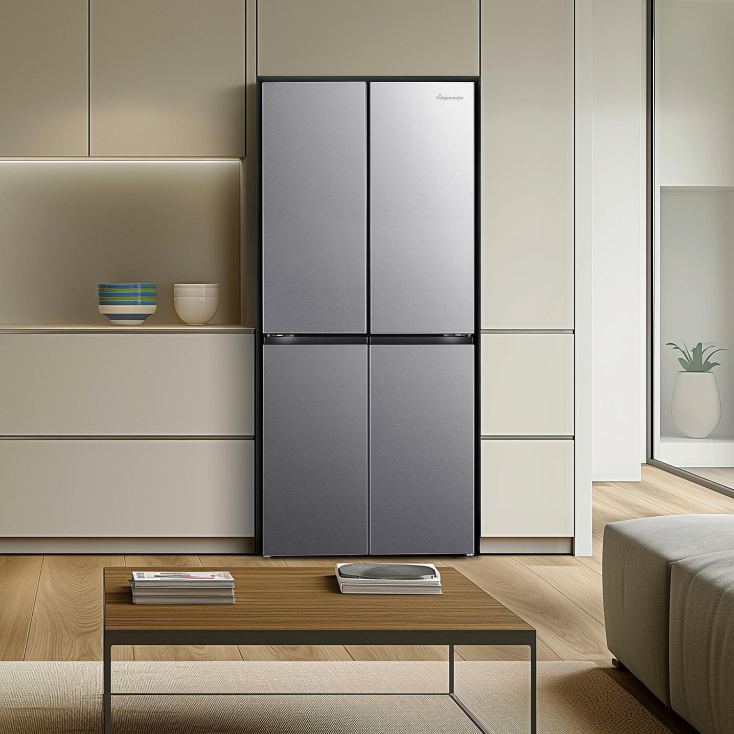 Fridgemaster MQ79395ES 79.4cm 65/35 Total No Frost American Fridge Freezer - Silver full image