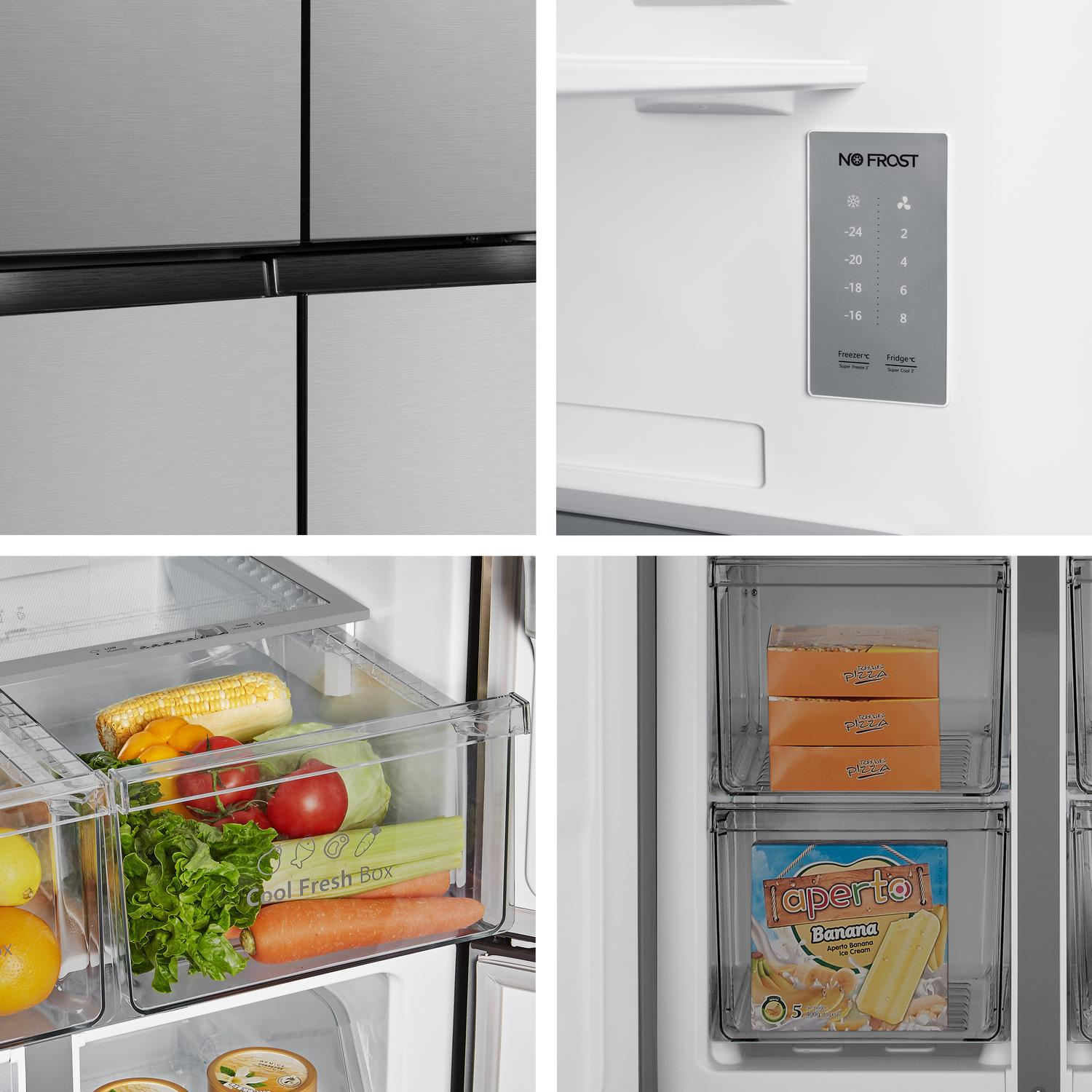 Fridgemaster MQ79395ES 79.4cm 65/35 Total No Frost American Fridge Freezer - Silver full image