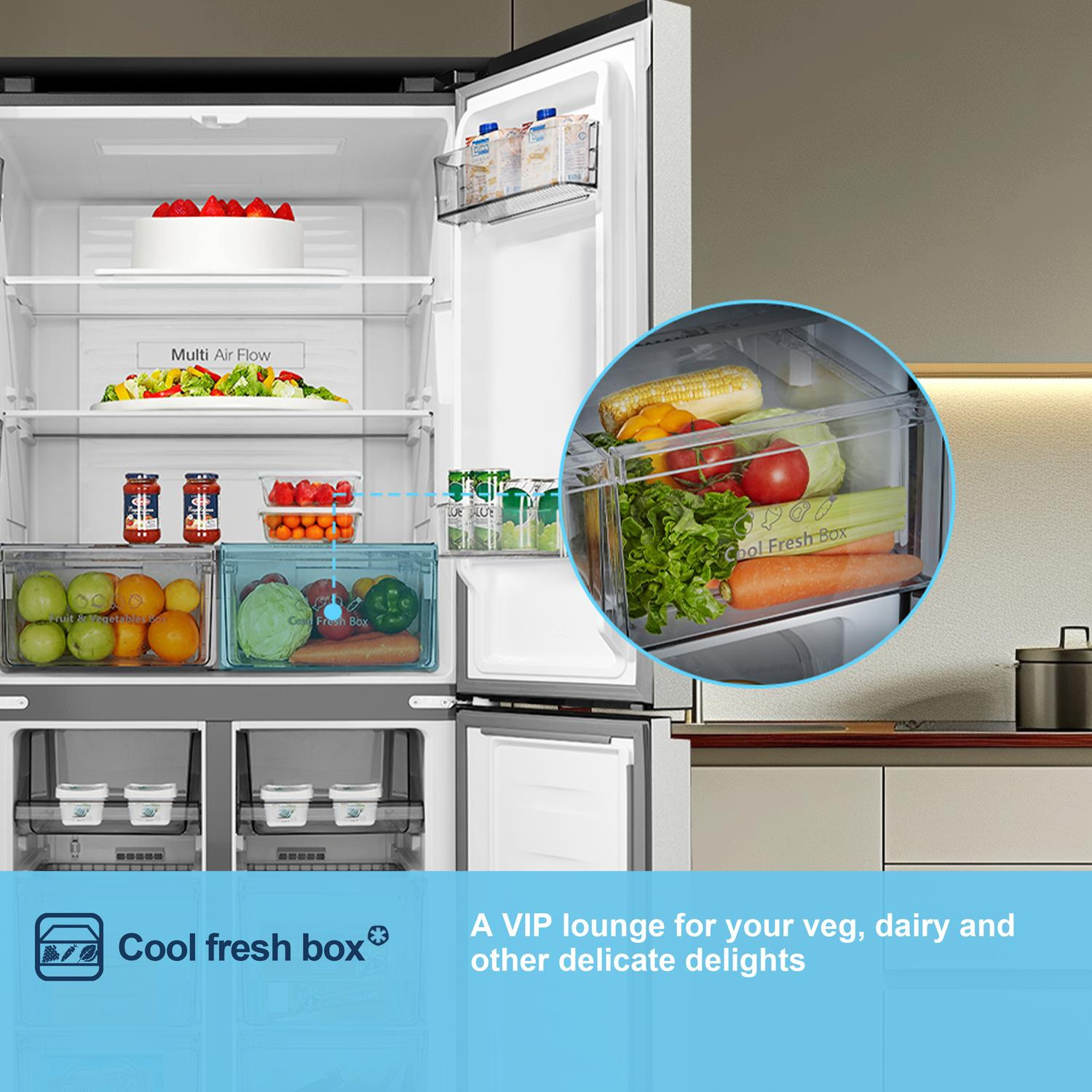 Fridgemaster MQ79395ES 79.4cm 65/35 Total No Frost American Fridge Freezer - Silver full image