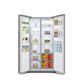 Fridgemaster MS83430ES 83.2cm 50/50  American Fridge Freezer - Silver - 2