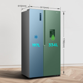 Fridgemaster MS91558DES 91.1cm 60/40 Total No Frost American Fridge Freezer - Silver - 11