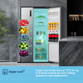 Fridgemaster MS91558DES 91.1cm 60/40 Total No Frost American Fridge Freezer - Silver - 4