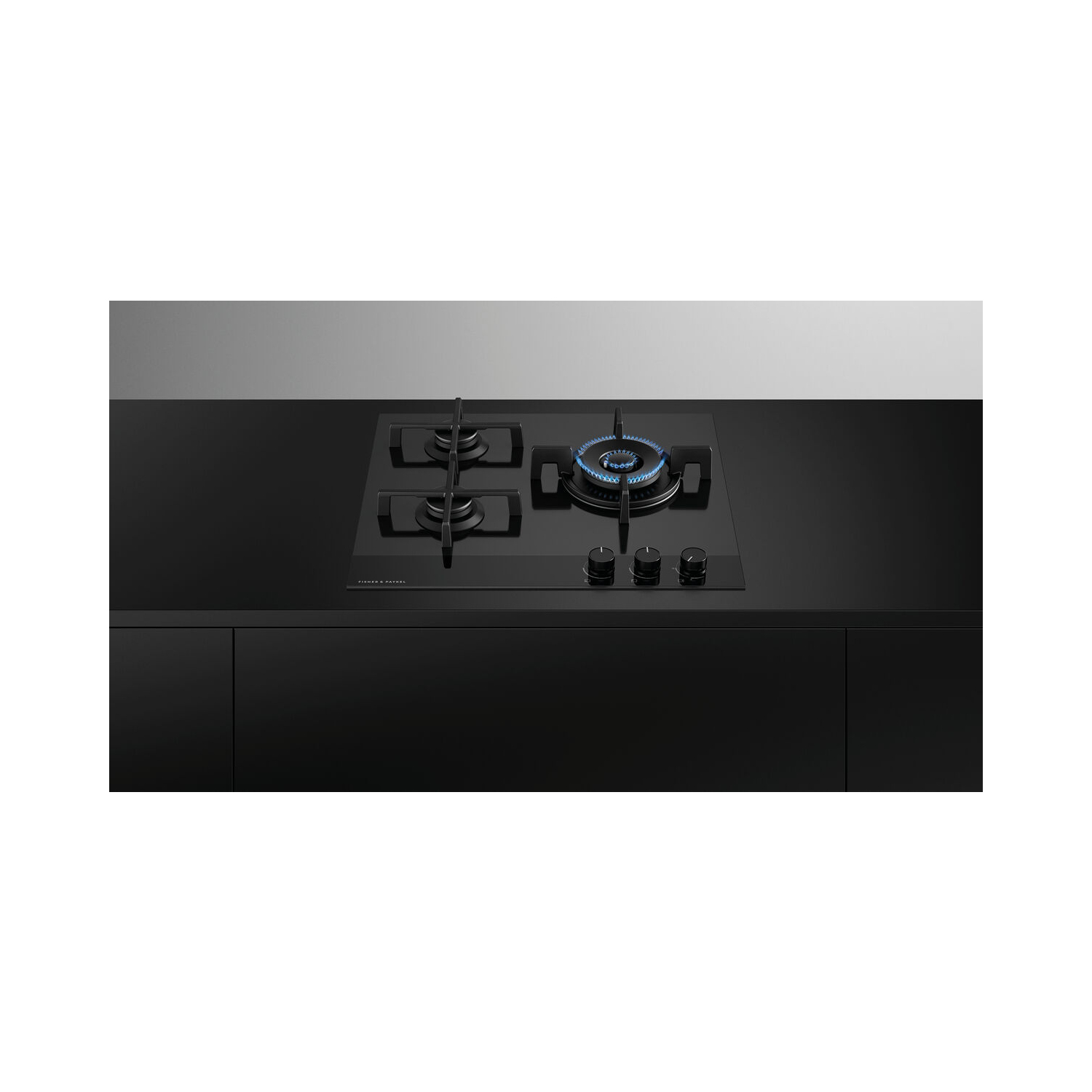 Fisher & Paykel CG603DNGGB4 60cm 3 Burner Gas Hob - Black Glass full image