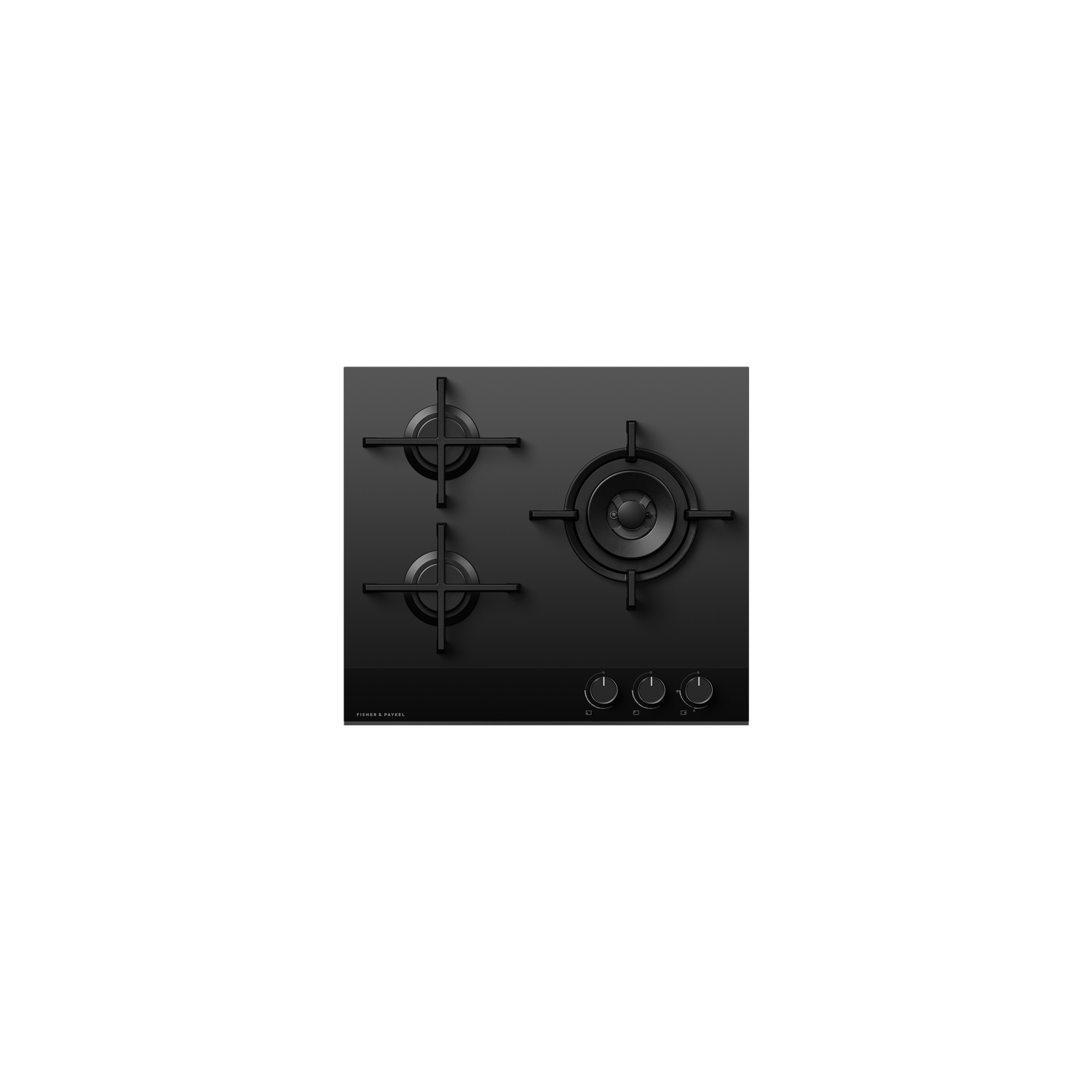 Fisher & Paykel CG603DNGGB4 60cm 3 Burner Gas Hob - Black Glass full image