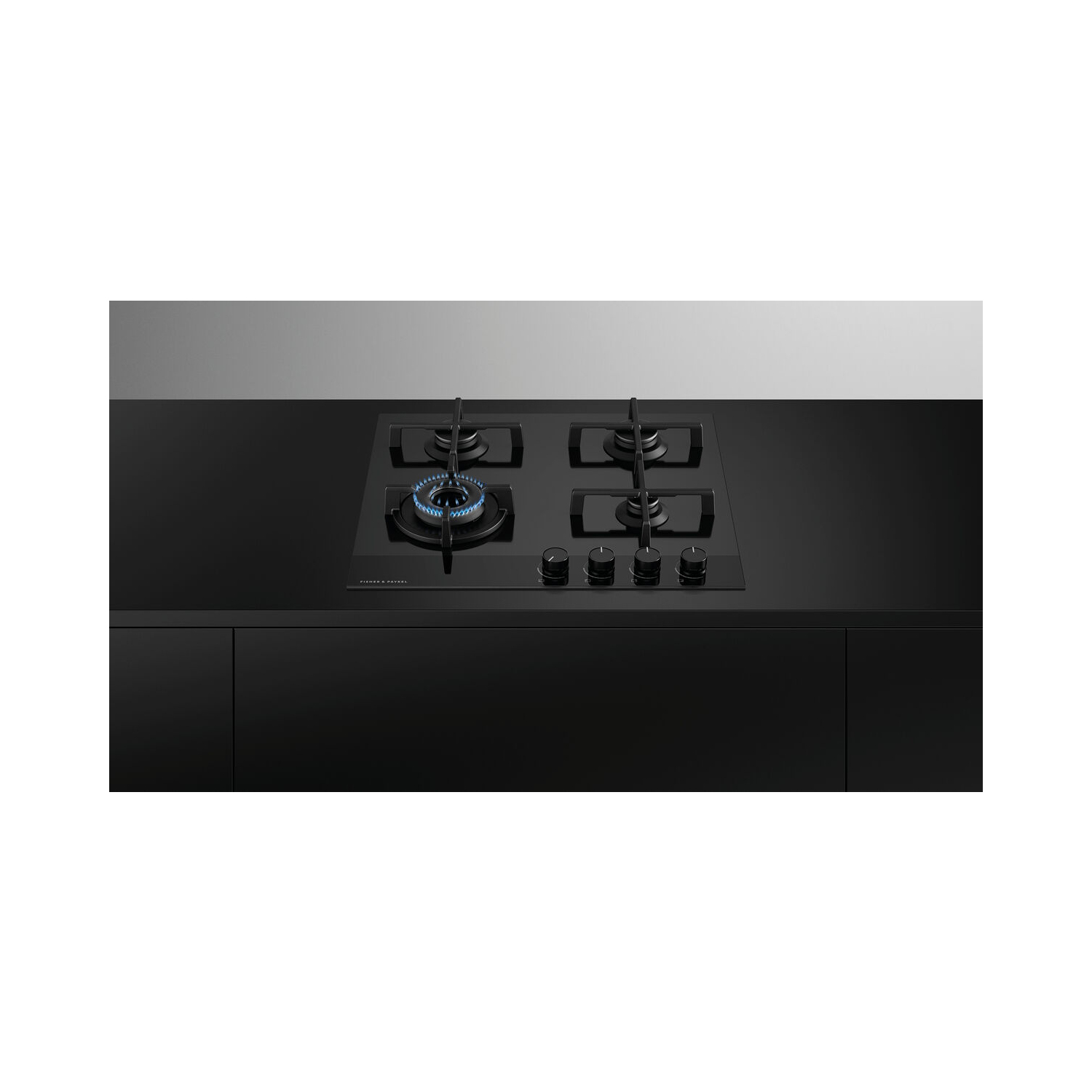 Fisher & Paykel CG604DLPGB4 60cm  4 Burner Gas Hob in Black Glass full image