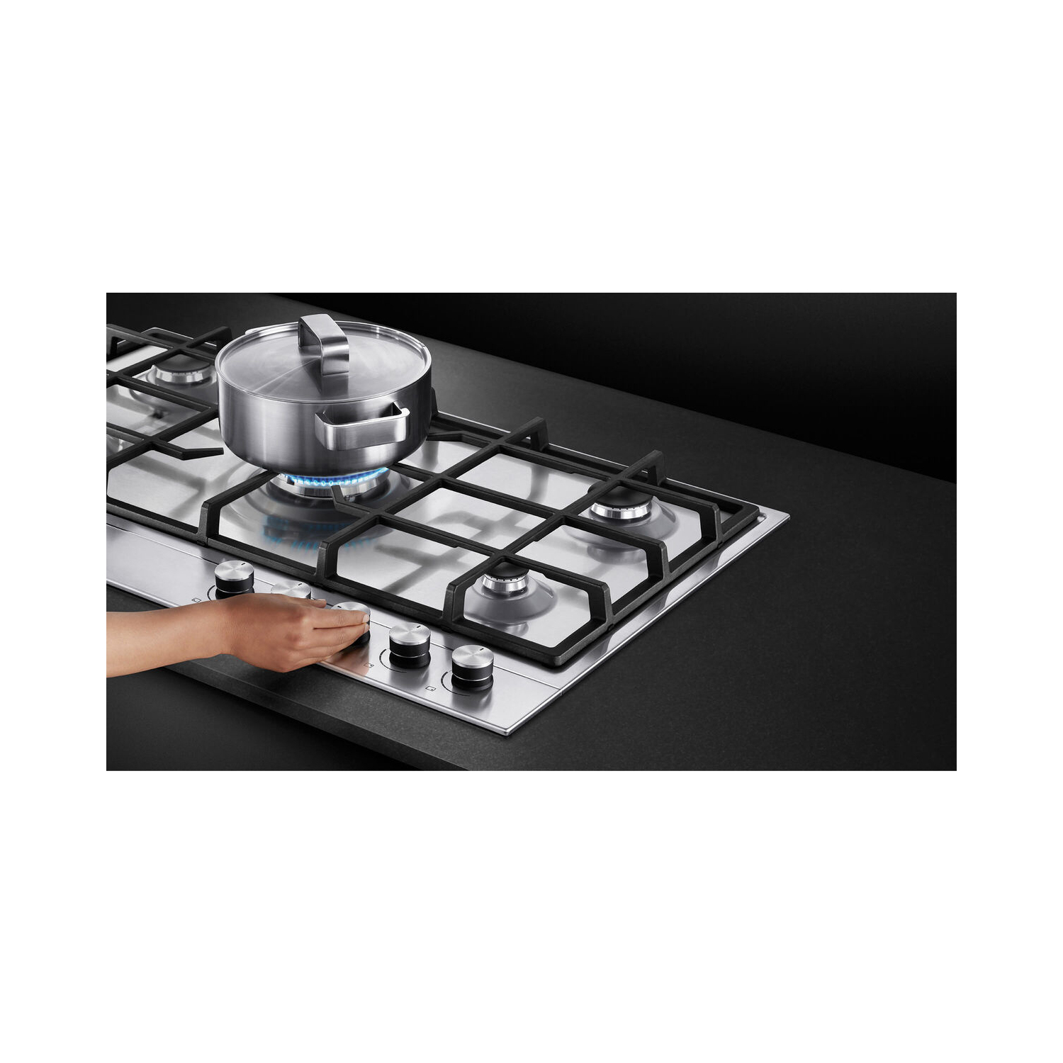 Fisher & Paykel CG604DLPX1 60cm 4 Burner Gas Hob - Stainless Steel full image