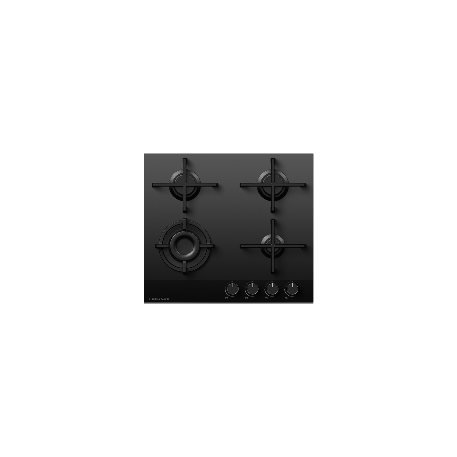 Fisher & Paykel CG604DNGGB4 60cm 4 Burner Gas Hob - Black Glass full image