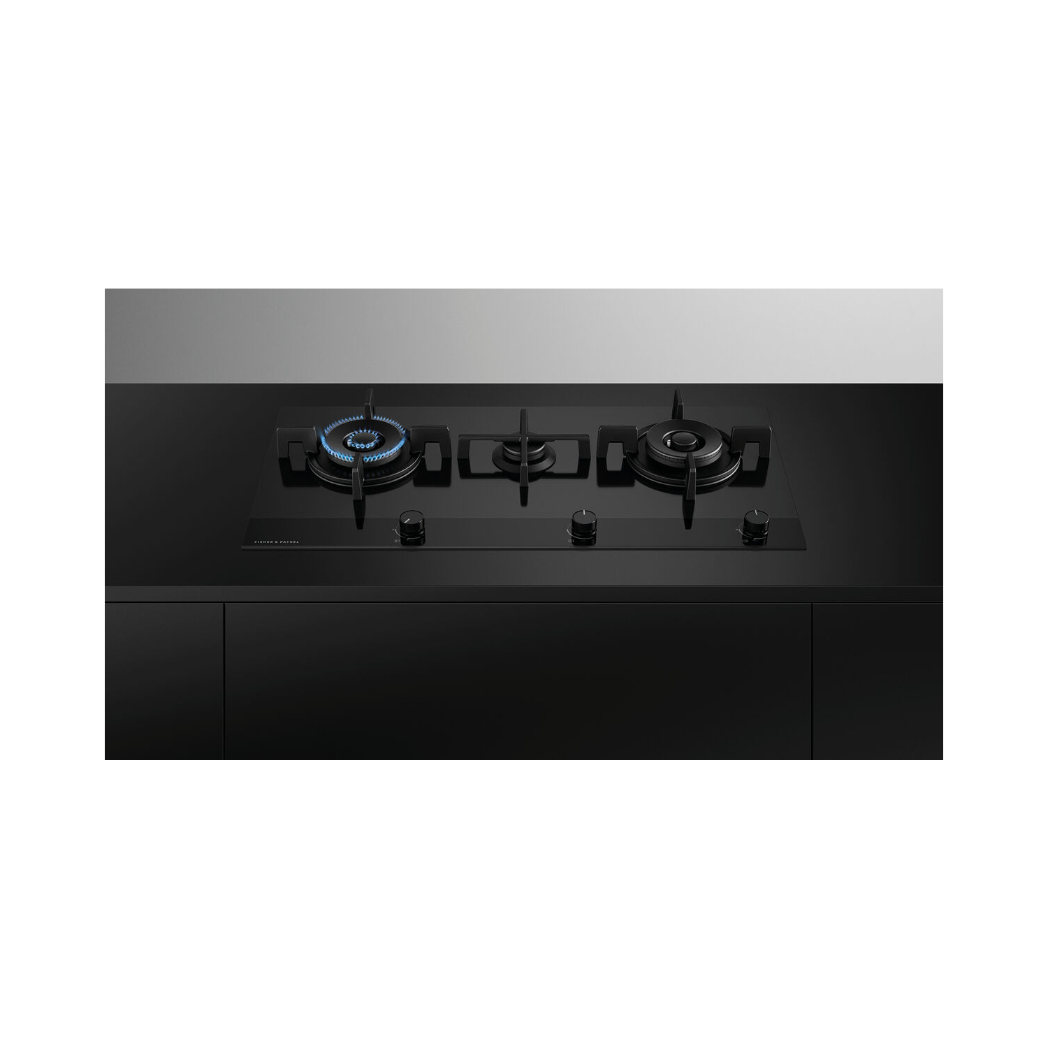 Fisher & Paykel CG903DLPGB4 90cm 3 Burner Gas Hob - Black Glass full image
