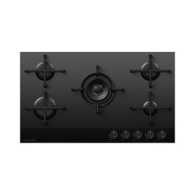 Fisher & Paykel CG905DLPGB4 90cm 5 Burner Gas Hob - Black Glass