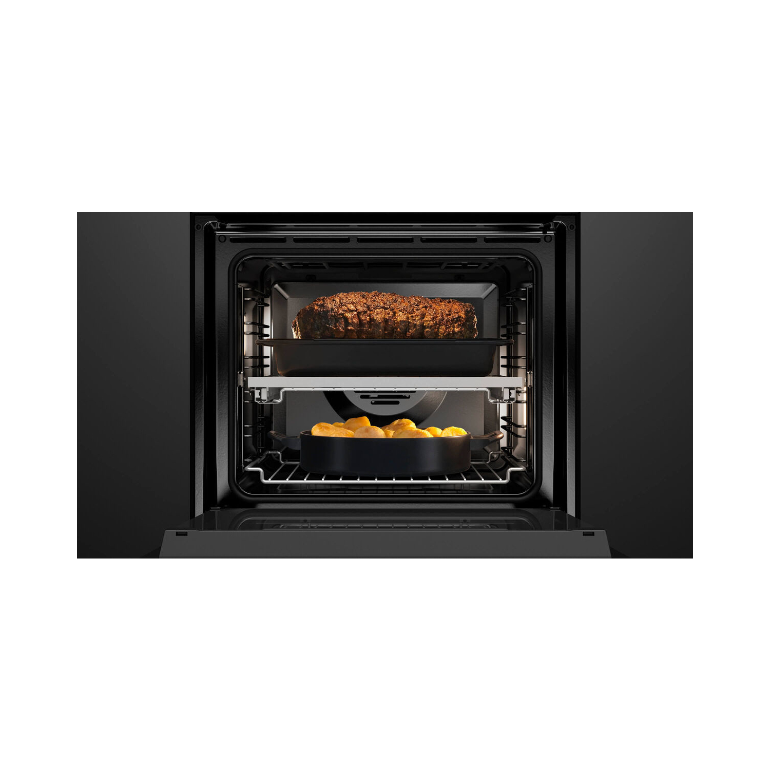 Fisher & Paykel OB60SD9PLX1 Wifi Connected Built In Electric Single Oven with Pyrolytic Cleaning - Black / Stainless Steel full image