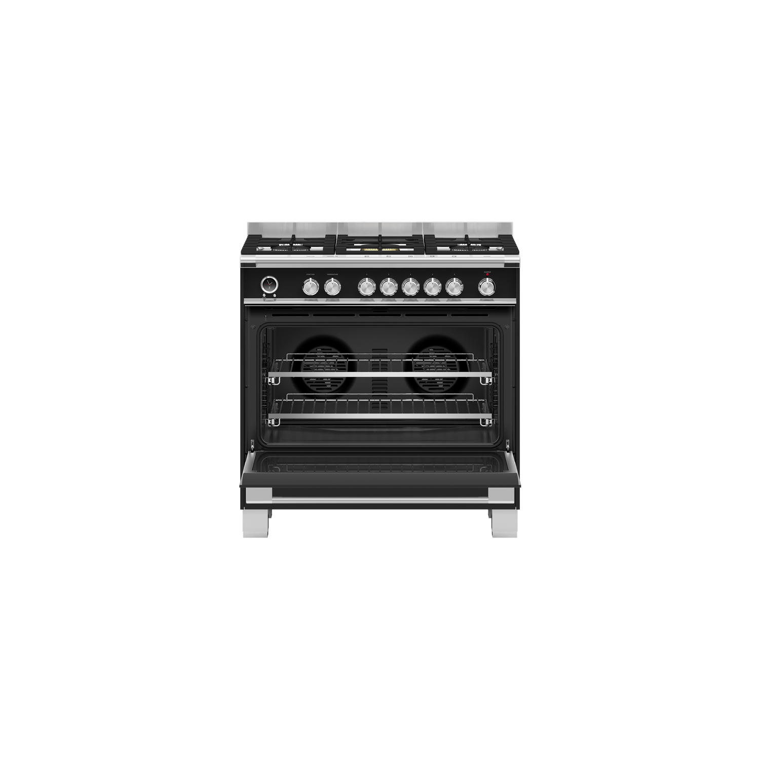 Fisher & Paykel OR90SCG6B1 90cm Dual Fuel Pyrolytic Cooker - Black full image
