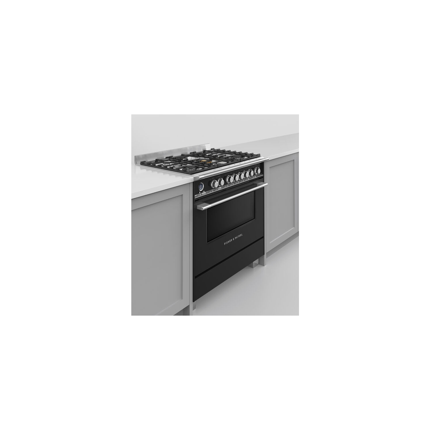 Fisher & Paykel OR90SCG6B1 90cm Dual Fuel Pyrolytic Cooker - Black full image