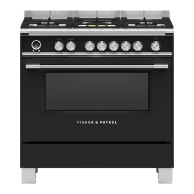 Fisher & Paykel OR90SCG6B1 90cm Dual Fuel Pyrolytic Cooker - Black