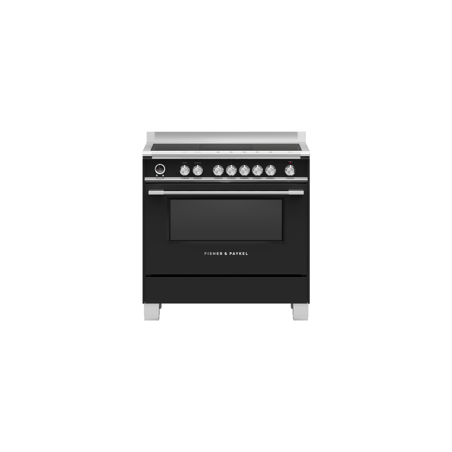 Fisher & Paykel OR90SCI6B1 90cm 5 Zone Induction Pyrolytic Cooker - Black full image