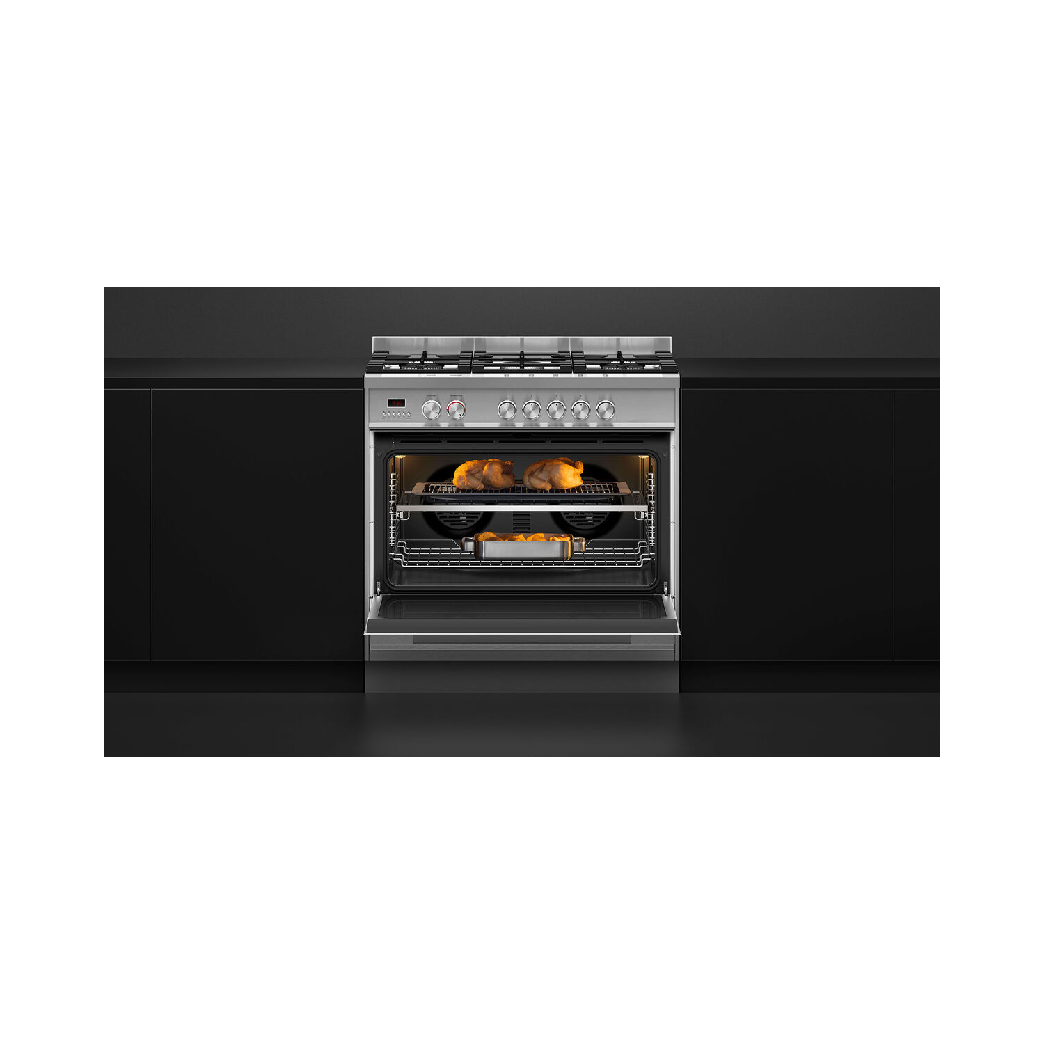 Fisher & Paykel OR90SDG4X1 90cm Dual Fuel 5 Burner Cooker - Stainless Steel full image
