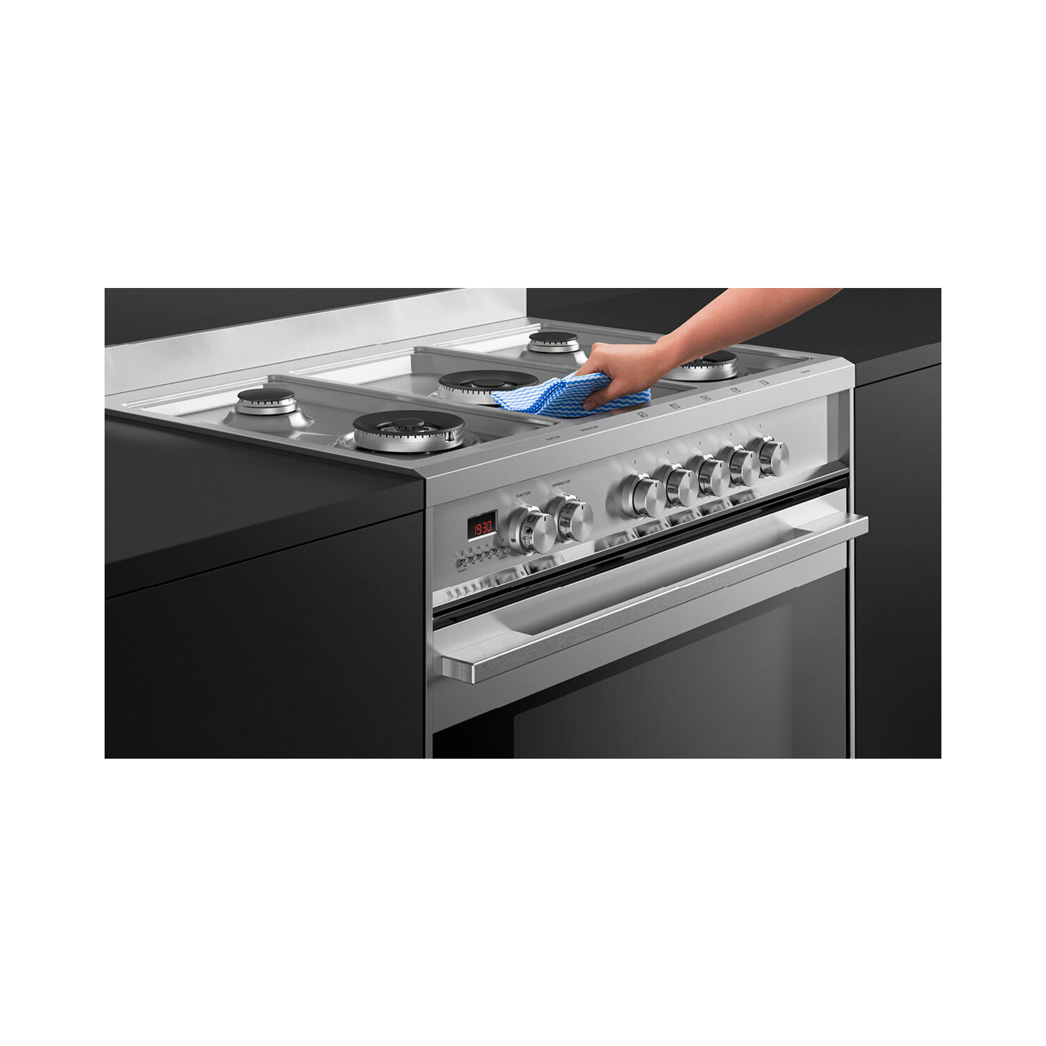 Fisher & Paykel OR90SDG4X1 90cm Dual Fuel 5 Burner Cooker - Stainless Steel full image