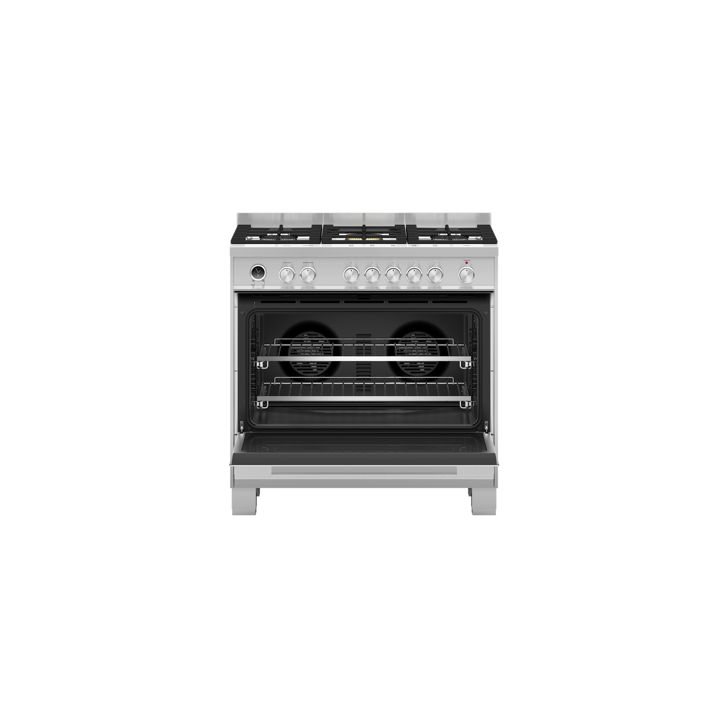 Fisher & Paykel OR90SDG6X1 90cm Dual Fuel Range Cooker with Gas Hob and Pyrolytic Cleaning - Stainless Steel full image