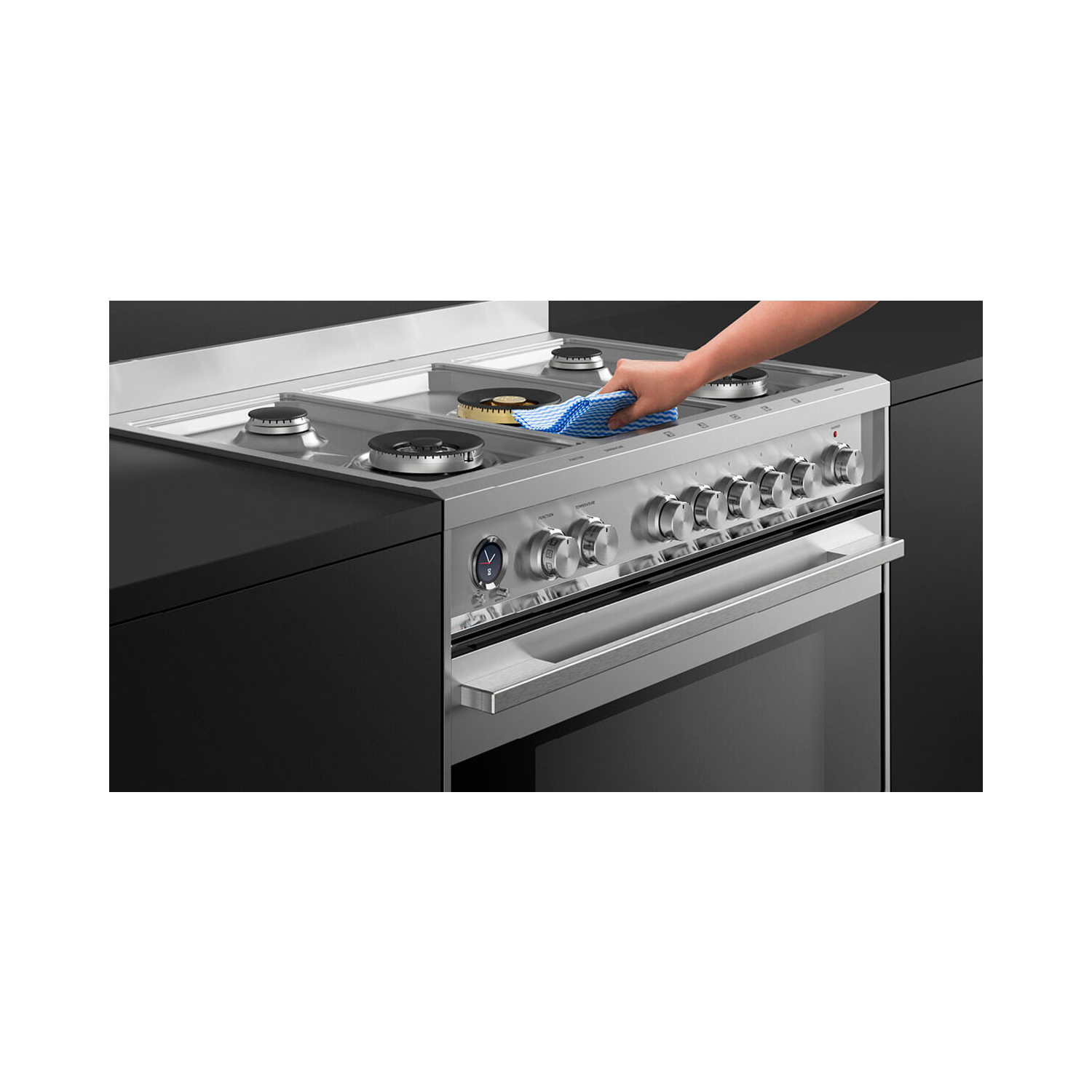 Fisher & Paykel OR90SDG6X1 90cm Dual Fuel Range Cooker with Gas Hob and Pyrolytic Cleaning - Stainless Steel full image