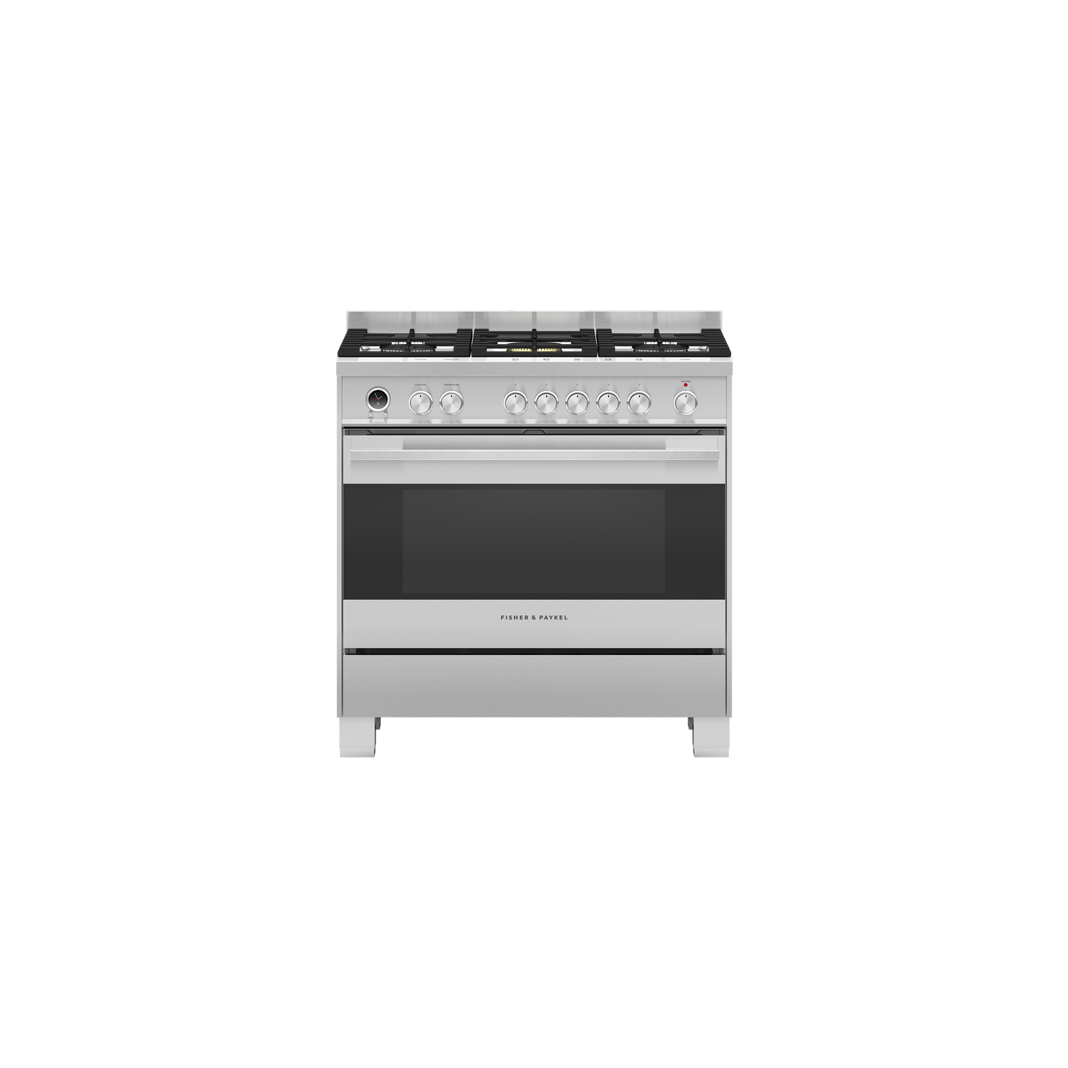 Fisher & Paykel OR90SDG6X1 90cm Dual Fuel Range Cooker with Gas Hob and Pyrolytic Cleaning - Stainless Steel full image