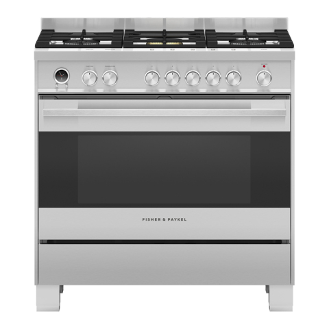 Fisher & Paykel OR90SDG6X1 90cm Dual Fuel Range Cooker with Gas Hob and Pyrolytic Cleaning - Stainless Steel