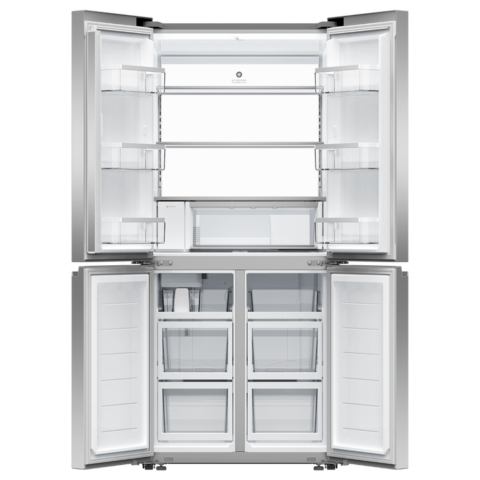 Fisher & Paykel RF500QNUX1 79cm Wifi Connected Plumbed Quad Door Frost Free Fridge Freezer - Stainless Steel
