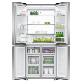  F&P RF500QNUX1 79cm Wifi Connected Plumbed Quad Door Frost Free Fridge Freezer - Stainless Steel