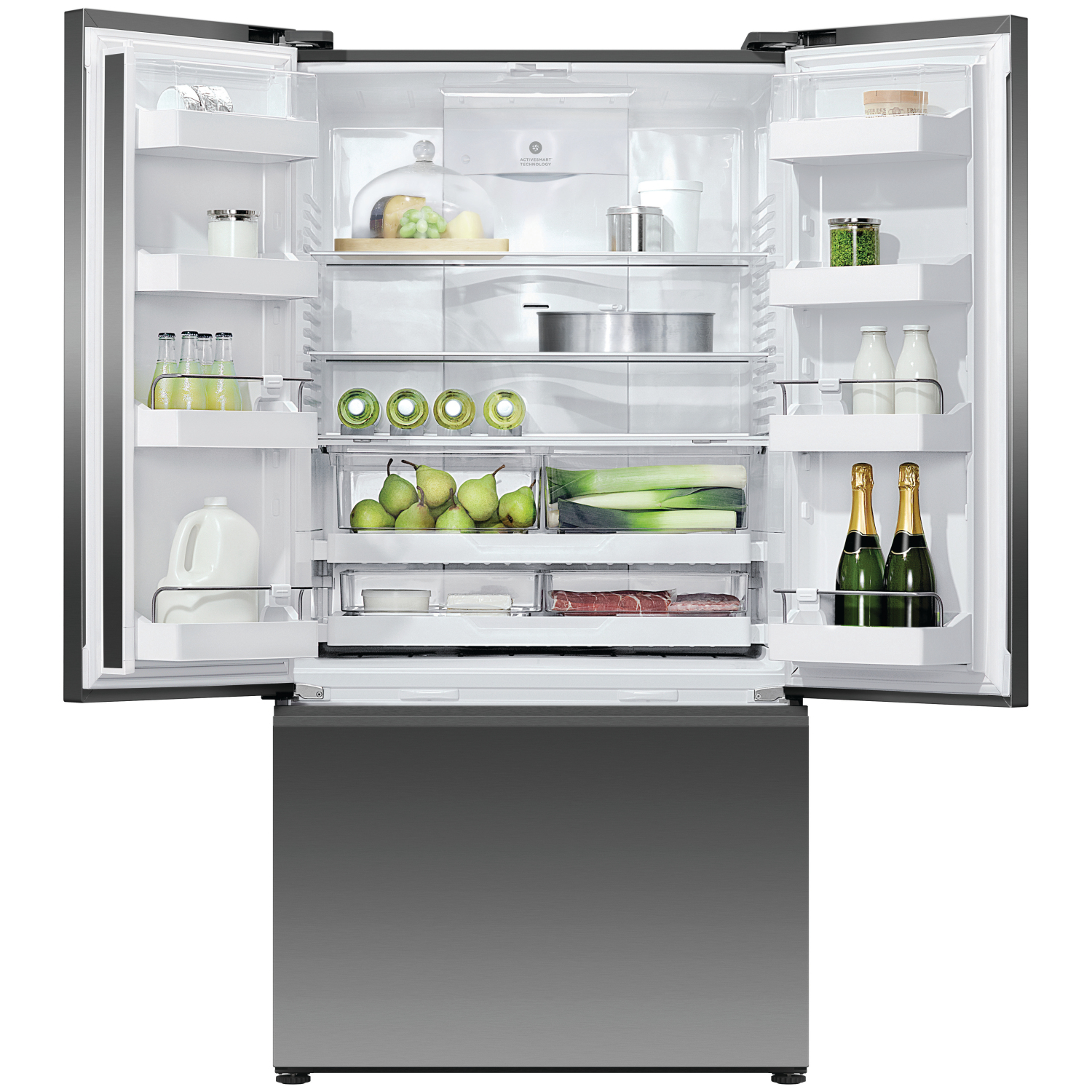 Fisher & Paykel RF540ANUB6 90cm Frost Free American Fridge Freezer - Black Stainless Steel full image
